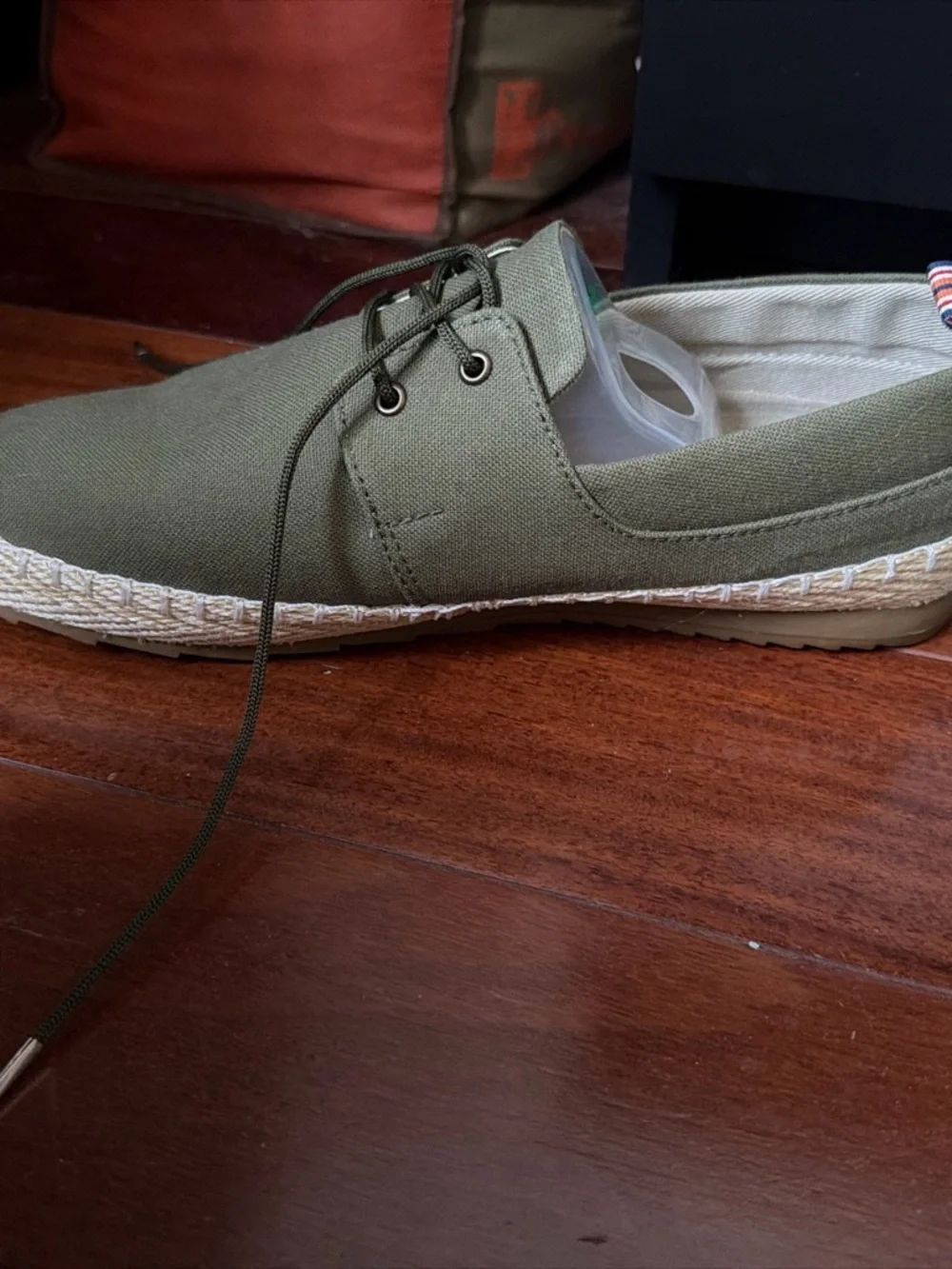 Olive Green Canvas Boat Shoes